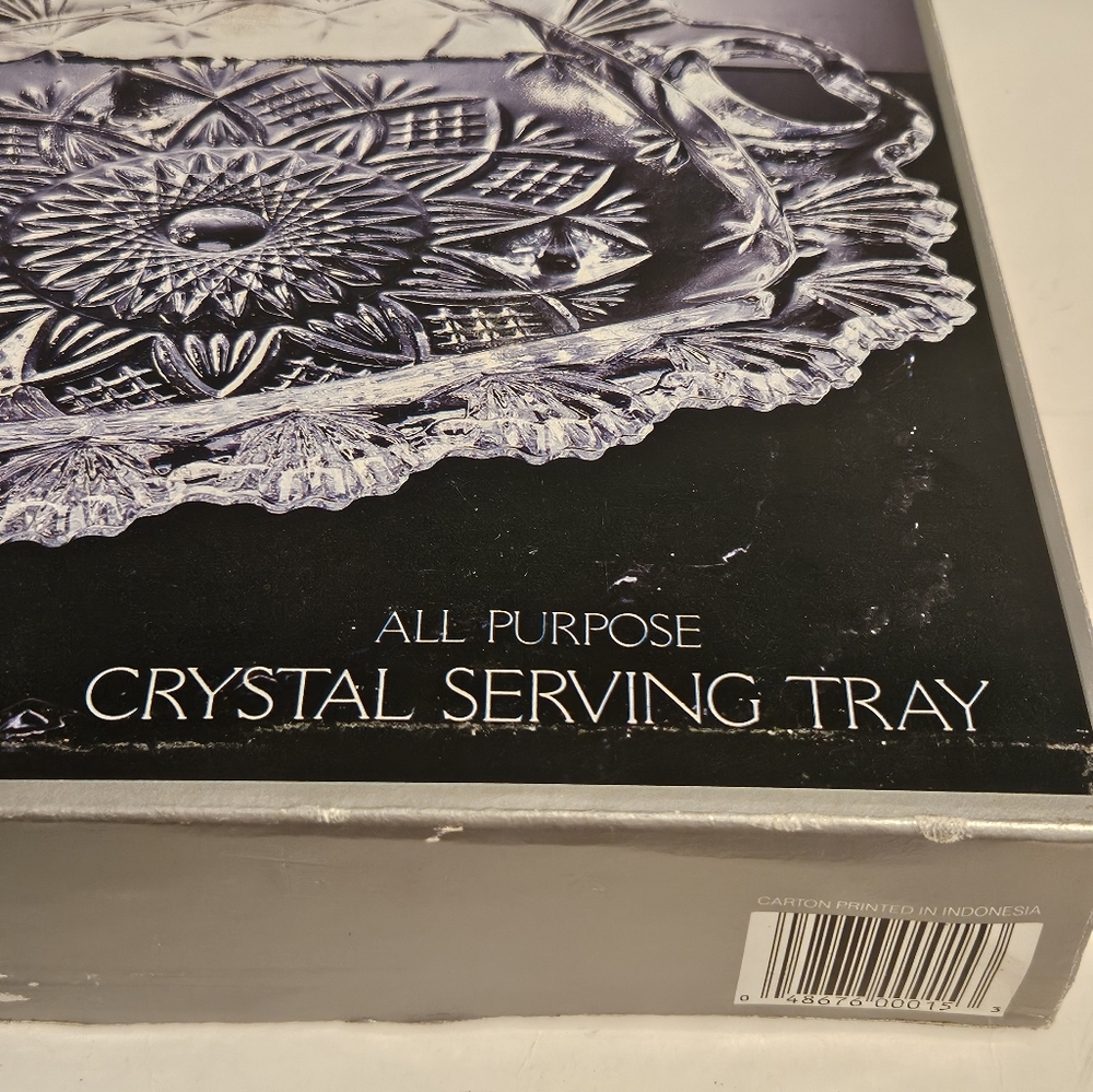 Crystal serving tray - new open box